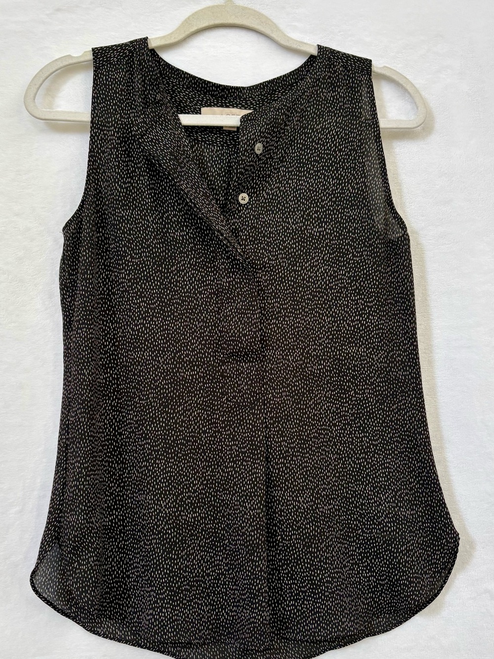 LOFT Black Sleeveless Dot-Print Camisole